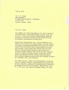 Letter from Mark H. McCormack to J. P. Evans