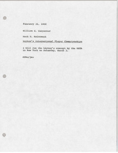 Memorandum from Mark H. McCormack to William H. Carpenter