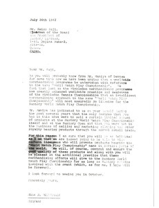 Letter from Mark H. McCormack to Keizo Saji