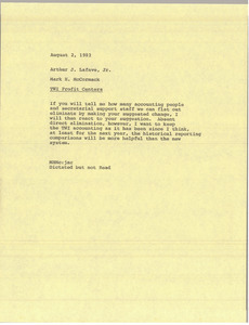 Memorandum from Mark H. McCormack to Arthur J. Lafave