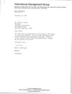 Letter from Mark H. McCormack to Frank A. Olson