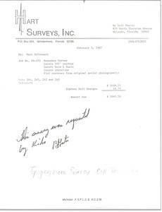 Hart Surveys, Inc. Invoice