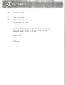 Memorandum from Laurie Roggenburk to Mark H. McCormack