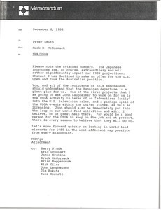 Memorandum from Mark H. McCormack to Peter Smith