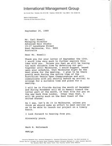 Letter from Mark H. McCormack to Carl Howell