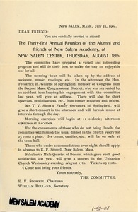 Form letter sent to Mr. and Mrs. B. W. Fay