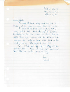 Letter from Alberta to Gloria Xifaras Clark (Gloria Xifaras Clark)