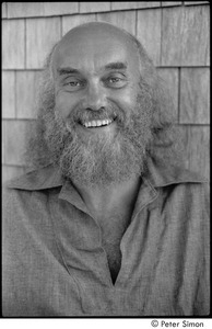 Ram Dass range of expressions: Portrait of Ram Dass smiling