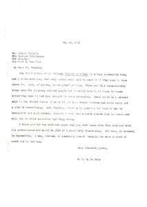 Letter from W. E. B. Du Bois to Mainstream