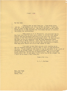 Letter from W. E. B. Du Bois to Ada Young