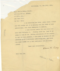 Letter from Edwin G. Riley to Crisis