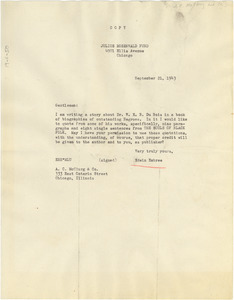 Letter from Edwin R. Embree to A.C. McClurg & Co.