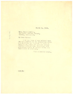 Letter from W. E. B. Du Bois to Mrs. Oscar Arnette