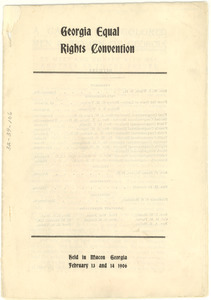 Georgia Equal Rights Convention program