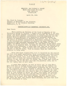 Letter from Hughes Spalding to Clark H. Foreman