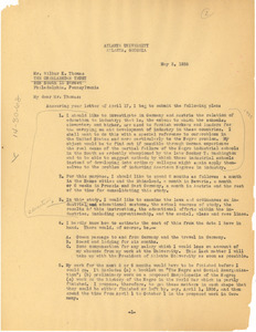 Letter from W. E. B. Du Bois to Oberlaender Trust