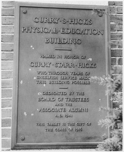Curry Hicks building commemorative plaque