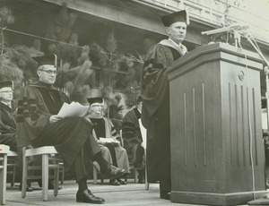 Gov. John A. Volpe speaking at the Centennial Convocation