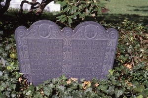 Mount Auburn Cemetery (Cambridge, Mass.) gravestone: Atkins, Edwin and Atkins, David