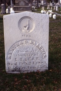 Valley Cemetery (Manchester, N.H.) grave: Martha Baldwin, 1880
