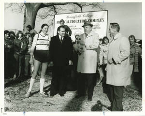 Physical Education Complex Groundbreaking Ceremony- Presenting of Building Permit c. 1980