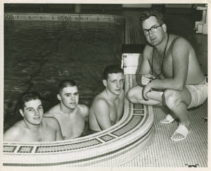 Red Silva with Bill Yorzyk and Swimmers, c. 1954