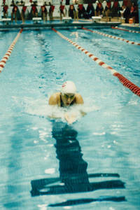 Swimmer swimming the breast stroke, ca. 2000