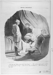 -Eh! Bien, ma Didine, avons-nous assez dansé ?.. - Oh! ne m'en parle pas, les jambes me rentrent dans le corps. - Alors ôte tes bas et couche-toi. - Ma foi non, je suis trop lasse!