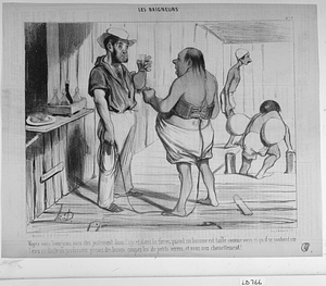 Voyez vous bourgeois, vous êtes justement dans l’âge et dans la force ; quand un homme est taillé comme vous et qu’il se soutient sur l’eau ça flatte un professeur prenez des leçons, coupez les de petits verres, et vous irez chouettement !