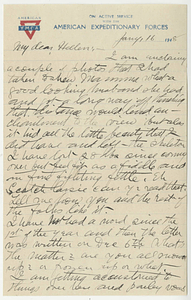 Letter for James Naismith to daughter Hellen (January 16, 1918)