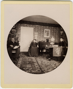 Hammond Brown with wife Mary, and daughter Annie Elizabeth, in their parlor