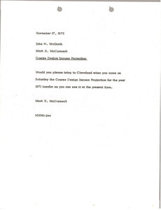 Memorandum from Mark H. McCormack to John W. McGrath