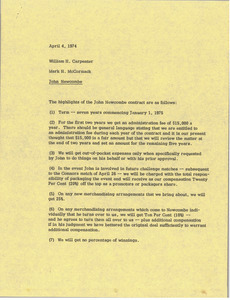 Memorandum from Mark H. McCormack to William H. Carpenter