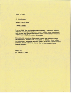 Memorandum from Mark H. McCormack to H. Kent Stanner