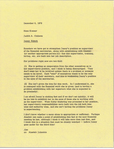 Memorandum from Judith A. Chilcote to Hans Kramer