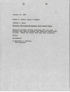 Memorandum from Barbara J. Kernc to Robert S. Burton