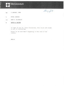 Memorandum from Mark H. McCormack to Peter Johnson