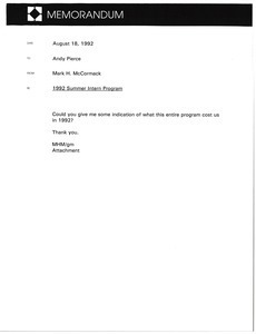 Memorandum from Mark H. McCormack to Andy Pierce