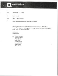 Memorandum from Mark H. McCormack to Barry Frank