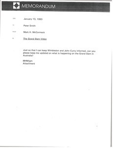 Memorandum from Mark H. McCormack to Peter Smith