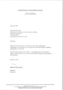 Letter from Mark H. McCormack to Kenneth T. Derr