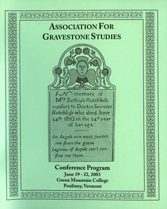 The Association for Gravestone Studies, 26th conference and annual meeting