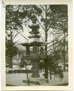Stone lantern in park