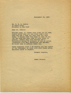 Letter from James Aronson to W. E. B. Du Bois