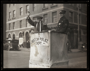 Mellie Dunham and Boston police traffic box