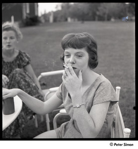 Woman smoking cigarette