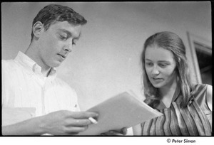 United States Student Press Association Congress: Robert A. Gross looking at a document with an unidentified woman