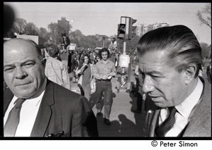 Two older men at the protest