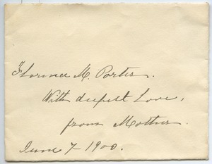 Envelope addressed to Florence Porter Lyman from Hannah Chapin Moodey