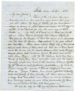 Letter from Samuel Boyce to Samuel Boyd Tobey